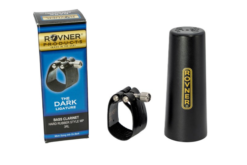Rovner Ligature & Plastic Cap for Bass Clarinet - Dark Ligature for Hard Rubber Mouthpiece (3RL) - Image 1